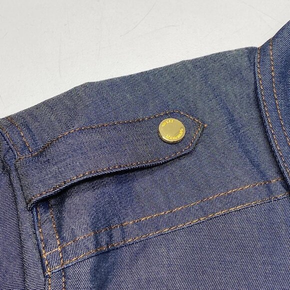 NEW MARCIANO Carla Safari Denim Midi Dress Blue Size L / US 8 | Button Front - Picture 3 of 8